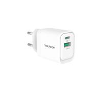 Vultech Chargeur universel CC33-1C1A 33W GaN USB + USB-C PD3.0 QC3.0 PPS Blanc taille compacte