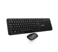 VulTech KM-811W Clavier et Souris sans Fil avec Clics Silencieux, Disposition QWERTY Italienne Compacte, Clavier Numérique, 12 Touches Multimédia, Protection Liquide, PC/Mac/Linux - Noir