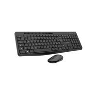 VulTech KM-841W Kit Clavier et Souris Silencieux, Disposition QWERTY Italienne, Design Fin, Clavier Numérique, 12 Touches Multimédia, Protection Liquide, PC/Portable, Windows/Mac/Linux, Noir