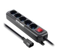 Vultech Multiprise MU-UPS01 – 5 prises à 2 trous (IEC14) avec interrupteur On/Off 1,5 m Noir
