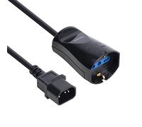 Vultech MU-UPS02 Câble d'alimentation IEC C14 MÂLE - 10/16A BIPASSO SCHUKO Câble UPS, fiche IEC, Prise Schuko Bipasso, Noir