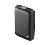 VulTech Power Bank VPB-WP10BK 10 000 mAh 3,7 V 37 Wh 2 x USB-A + Type-C powerbank Chargeur Portable léger Rapide 3 Ports de Charge, LCD avec pourcentage de capacité résiduelle pour iPhone Samsung