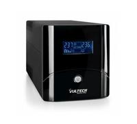 VulTech UPS1500VA-PRO Line Interactive - Alimentation sans Interruption avec écran LCD, Noir, Version Italienne