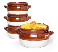 Vumdua French Onion Soup Bowls with Handles, 16 Oz Ceramic Soup Serving Bowl Crocks - Oven Safe Bowls for Chili, Beef Stew, Cereal, Pot Pies, Set of 4