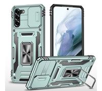 vumebao Coque pour Samsung S21 Plus 5G avec, Support 360° Rotatif Full Protection de la Caméra en PC Dur Anti-Chut Renforcée Armor Heavy Duty Antichoc Bumper Etui pour Samsung S21 Plus 5G Vert