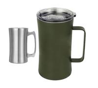 Vumor Tasse à café thermique portable avec poignée, gobelet avec poignée, tasse à boire avec couvercle, anti-éclaboussures 600 ml