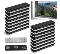 Vunanvu 16 Paires D'aimants Moustiquaires De Fenêtres, Clips Magnétiques Moustiquaires, Aimant pour Moustiquaire Adhésive, Clips Magnétiques Moustiquaires Fixer des Rideaux