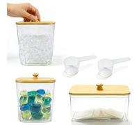 Vunanvu 4 Récipients De Rangement pour Lessive avec Couvercle, Boîte À Lessive De 9,8 L pour Lessive en Poudre, Boîte De Rangement pour Lessive, Organiseur pour Buanderie