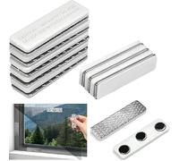 Vunanvu 8 Paires D'aimants pour Moustiquaires De Fenêtres, Clips Magnétiques Moustiquaires, Aimant Moustiquaire Adhésive, Clips Magnétiques pour Moustiquaires Fixer des Rideaux