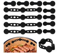 Vunanvu Boucle Magnétique en Silicone pour Friteuse à Air, 12Pcs Silicone Aimant pour Air Fryer Résistant à Chaleur Aimant Air Fryer pour Sécuriser Doublure en Papier Accessoires d'air Fryer (Noir)