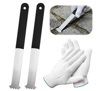 Vunanvu Ensemble De 2 Outils De Retrait De Pavés, Kit De Dépose De Pavés, 2 Outils Extracteurs en Acier avec Poignée Ergonomique + Gants Et Boîte De Rangement pour Jardin Terrasse