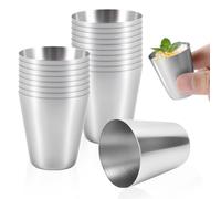 Vunanvu Jeu De 20 Tasses À Shot En Acier Inoxydable 304 30ml Tasse Inox Multifonction Pour Verre À Vodka, Rhum Cocktails Tasse Metal Réutilisable