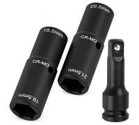 Vunanvu Kit De Douilles À Choc pour Écrous De Roue Douille A Choc 1/2 Embout Cle en Acier Chrome-Molybdène avec Rallonge Combine Exactement Tailles Spéciales Utilisées Nombreux Modèles