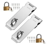 Vunanvu Lot De 2 Loquets De Sécurité 12,7 Cm en Acier Inoxydable 304 Verrouillables avec Serrure Verrou De Serrure Inoxydable avec Vis Serrure De Porte pour Portails, Abris