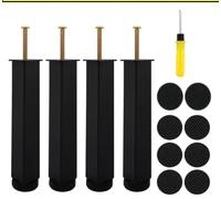 Vunanvu Lot de 4 pieds carrés noirs de 20 cm