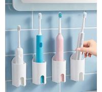 Vunanvu Lot de 4 porte-brosses à dents électriques - Support de brosse à dents auto-adhésif - Porte-brosse à dents à coller - Support mural pour rangement de salle de bain