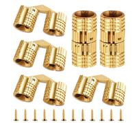 Vunanvu Lot De 6 Charnières En Laiton Cachées De 8 Mm Mini Charnières En Forme De Baril Invisibles 180 ° Charnières En Cuivre Et Laiton Pour Boîte À Bijoux DIY