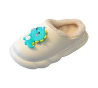 Vuncio Chaussons Fille Hiver Chaud Mignon Legere Confort Pantoufle Enfant Fille Garcon Chaude Coton Animaux Chic Antidérapant Imperméable Décontracté Maison Chambre Chaussure (35, Blanc)
