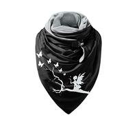 Vuncio Echarpe Triangle Chale Femme Hiver Chaud Pas Chere Foulard Elegante Ladies Avec Bouton Doux Wrap Foulard Motif Chat Casual Rétro Léger Street Wear