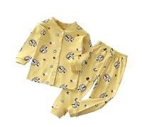 Vuncio Ensemble Hiver Bébé Fille Chaud Pantalon Et Haut Mignon Tailleur Bebe Fille 2 Pièces 3-36 mois Chic pas Cher Elegant Confortable Printemps Casual Thermique Pyjamas (100.00, Jaune)
