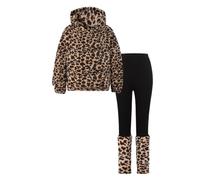 Vuncio Ensemble Sport Fille Hiver Chic Legging Et Sweat à Capuche Léopard | Sweats à Capuche, Ado Fille Pantalon Haut a La Mode Elegant Large École Mignon Imprimé Jogging Vacances