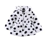 Vuncio Manteau Long Fille Hiver 2-8 Ans Rayée Léopard Vache Coupe-Vent Peluche Veste Polaire Enfant Fille Chaude à Capuche Zippée épaisse Avec Poche Confortable Fashion Coat Jacket (7-8 ans, D)