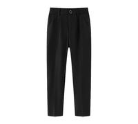 Vuncio Pantalon de Costume Enfant Garcon Hiver 2-16 Ans Pantalon Habillée Ado Garçon Ample Pas Cher Chic Confortable Casual Cérémonie Performance Vacances a la Mode (Black, 4-5 Years)