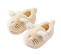 Vuncio Pantoufle Fermée Fille Hiver Chaud Peluche Confort Mignon Chat Chaussons Enfant Garcon Chaude Coton Animaux Chic Antidérapant Chambre Maison Décontracté Chaussures (33, Jaune)