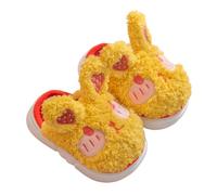 Vuncio Pantoufle Peluche Fille Hiver Chaud Mignon Confort Chaussons Enfant Garcon Chaude Polaire Animaux Fashion Chambre Maison Décontracté Antidérapant Chaussures (27, Jaune)