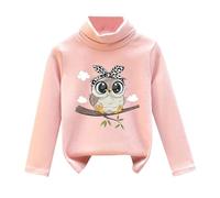 Vuncio Pull Enfant Fille Hiver Chaud 1-7 Ans Pullover Blouse Manche Longue Fille Chic et Elegant Col Roulé a la Mode Pas Cher Dessin Animé Mignon Confortable Haut Sweater (12-18 Mois)