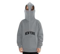 Vuncio Sweats à Capuche Enfant Garçon Fashion Confortable Mignon Pullover Hoodie Ado Garcon Manche Longue Hiver Baggy Chic Casual Jogging Streetwear Haut Tops 3-14 Ans (Grey, 11-12 Ans)