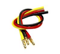 VUNIVERSUM 1 lot de 3 rallonges de qualité supérieure de 20 cm pour régulateur de moteur sans balais ESC avec fiche dorée de 4 mm mâle vers femelle 14 AWG câble haut courant rouge, jaune, noir de