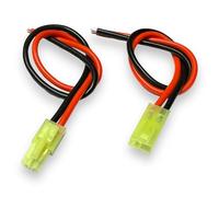 VUNIVERSUM 1 paire de connecteurs en nylon à 2 broches Mini Tamiya compatibles avec prise femelle 9,5 mm avec câble en silicone Lipo de 20 cm 16 AWG pour modélisme radiocommandé