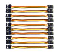 VUNIVERSUM Lot de 10 câbles patch servo de qualité supérieure de 10 cm - Rallonge mâle vers mâle JR Graupner - 26 AWG - 3 broches mâle vers mâle