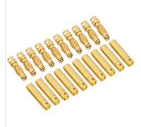 VUNIVERSUM Lot de 10 paires (20 pièces) de fiches banane dorées de 4 mm et 4,0 mm - Fiche banane en or - Fiche femelle - Mâle - Femelle - Batterie LiPo - ESC - Moteur sans balais - Modélisme