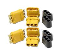 VUNIVERSUM Lot de 10 paires de fiches dorées MR60 à 3 broches pour multirotor copter moteur brushless sur régulateur anti-inversion de polarité mâle femelle 60 A pour modélisme