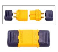 VUNIVERSUM Lot de 2 paires (4 pièces) de fiches dorées de qualité supérieure XT60H XT60 femelles avec capuchons de protection - 2 broches - Anti-inversion de polarité - Fiche haute tension pour