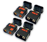 VUNIVERSUM Lot de 2 paires de connecteurs originaux anti-flash QS8S QS8 8 mm EC8 - Inversable - Noir jusqu'à 180 A - Batterie Lipo