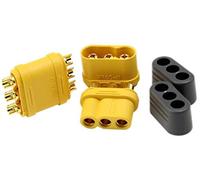 VUNIVERSUM Lot de 3 paires de fiches dorées MR60 à 3 broches pour multirotor copter moteur brushless sur régulateur ESC anti-inversion de polarité mâle femelle 60 A