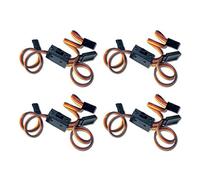 VUNIVERSUM Lot de 4 câbles d'interrupteur de qualité supérieure - Interrupteur d'alimentation - 3 câbles JR BEC Graupner - Prise RX On/Off RC - Interrupteur d'alimentation - Récepteur LED LiPo -