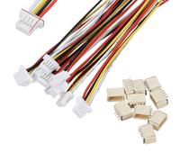 VUNIVERSUM Lot de 4 connecteurs Micro JST 4 broches 1.0 SH 1,0 mm de qualité supérieure avec câble en PVC 28 AWG de 15 cm + prise femelle lâche JST-SH Mini modélisme DIY