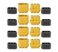 VUNIVERSUM Lot de 4 paires de fiches dorées MR60 à 3 broches pour multirotor copter moteur brushless sur régulateur ESC anti-inversion de polarité mâle femelle 60 A