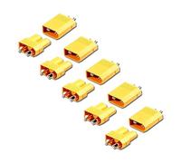 VUNIVERSUM Lot de 5 paires (10 pièces) de connecteurs dorés XT30 de qualité supérieure - Connecteurs anti-inversion - Pour batterie Lipo RC 30 A - Jaune XT 30 de Mr. Steck®