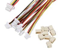 VUNIVERSUM Mr. -Stecker Modellbau® Lot de 2 mini connecteurs JST 4 broches 1.0 SH 1,0 mm avec câble 28AWG de 15 cm + prise JST-SH