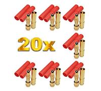 VUNIVERSUM Mr. Stecker Modellbau® Lot de 20 (10 paires) d'origine HXT 4,0 mm, 4 mm, 4,0 mm, fiche dorée haute intensité, fiche anti-inversion de polarité, prise femelle Lipo mâle femelle 90A RC