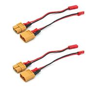 VUNIVERSUM Mr.Stecker Modellbau® XT60 Lot de 4 adaptateurs de qualité supérieure - Fiche mâle femelle vers fiche JST BEC mâle femelle - Câble adaptateur 15 cm 20 AWG pour batterie Lipo