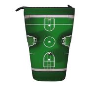 Vuoongt Stand Upgreen Trousse à crayons télescopique Motif terrain de football Sac de rangement pour fournitures de bureau Maquillage Noir Taille unique, Noir , Taille unique
