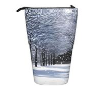 Vuoongt Stand Upsnow Falling In The Park Trousse à crayons télescopique pour fournitures de bureau et maquillage, Noir/blanc, One Size