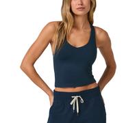 Vuori - Débardeur de randonnée stretch et léger - Halo Performance Crop Tank 2.0 W Blue Coast Heather pour Femme - Taille S - Bleu Bleu S