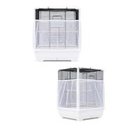 VUPEWN Housse Cage Oiseaux, 2 Pcs Filet Respirant 150-210 cm, Anti-Projections & Piège à Plumes, Protection Hygiénique pour Perroquets